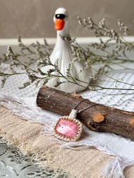 阿根廷紅紋石 簡約日常通勤 串珠吊墜