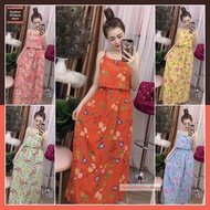 FC Mart Women Vietnam Dress Sleeveless Floral Baju Vietnam Maxi Perempuan 1000-09