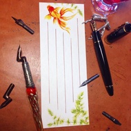 一筆箋~墨水染畫-金魚-(一包20張入)