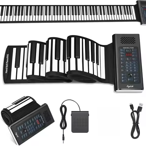 Roll-up Piano 61-key Rechargeable Roll-up Keyboard Silicone Electronic Keyboard With Speaker And Sus
