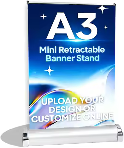 Custom Mini Roll up Banner Stand A3/A4 Desktop Table Banner Stand Menu for Business Events Advertisi