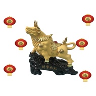 [READY STOCK] Chinese Zodiac Ox Year Golden Bull Statues Home CNY Gift