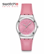 Swatch Irony Medium Pink Petal Promise YLS234 Pink Leather Strap Watch