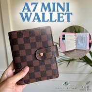 DAILY RITMO Mini Checkered Wallet A7 - Pocket Budget Planner with Money Stuffing Zip Envelopes