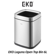 EKO Laguna Open Top Dustbin 6L Rubbish Bin Stainless Steel Rubbish Bin Waste Bin Office Bedroom Bin