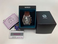 Wired (Seiko) 7T92 OKW1 酒桶形啡色鱷魚紋帶手錶