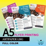 【500pcs A5】Flyer Printing A5 128gsm Art Paper/Flyer/Colour Digital Printing/1 Side & 2 Side Print