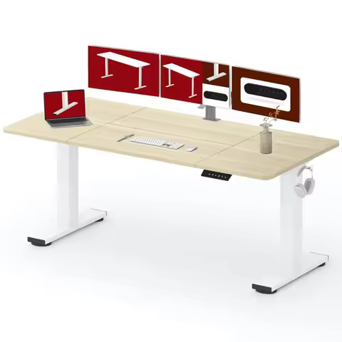 Standing Desk Height Adjustable Electric Stand up Desk 79x32 Inches Sit Stand Home Office with Splic