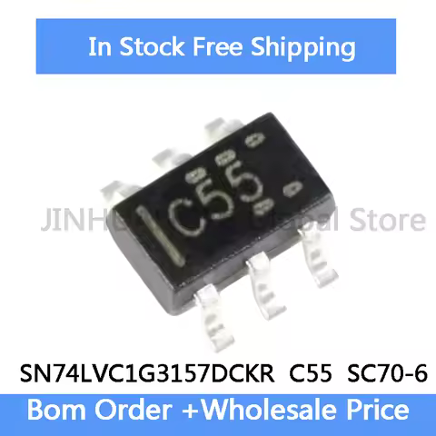 20Pcs SN74LVC1G3157DCKR C55 SC70-6 multiplexer chip IC In Stock Wholesale 50V direct insertion alumi