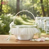 [Abbraccia] Graceful Ribbon Knot Decorative Basket for Flower Girl Wedding Aisle S