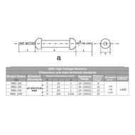 5pcs RI80 1W 2W 5W 10W Red Glass Glaze High-Frequency Non-Inductive High-Voltage Resistor 1K 2K 5K 1
