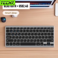 W201S mini wireless keyboard - multi-connection bluetooth 5.0 + 3.0 + Usb wireless 2.4G for computer