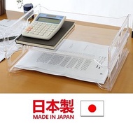 日豚百貨 - 日本IZUMI透明文件整理架 辦公室A4紙收納架 可疊加式桌面雜誌存放架 塑膠筐