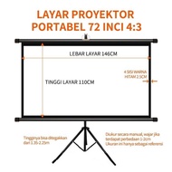LAYAR Hanging Manual Projector Screen (72" Projector Screen) 4:3 72 inch Projector Screen Hanging an