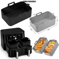 ONLYGOODS Air Fryer Baking Tray, Silicone Rectangle Air Fryer Basket, Reusable Silicone Air Fryer Li