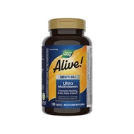 Alive! Men’s 50+ Daily Ultra Multivitamin, High Potency Formula, Supports Healthy Brain, Eyes & Hear