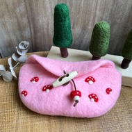 暖洋羊手作|蘑菇粉紅包 眼鏡包 小包包 化妝包 收納包