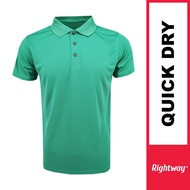 【PREMIUM】 RIGHTWAY Baju Berkolar Lelaki Jersi Baju Polo Tshirt Jersey Microfiber QDP53 EMERALD