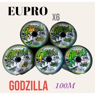 2024 New EUPRO GODZILLA X6 100M 100% Braided Line Braid Fishing Tali Benang