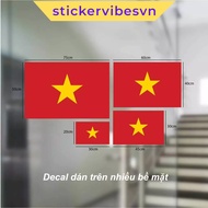 FLAG DECAL/ VIETNAM FLAG, VIETNAM NATIONAL FLAG STICKER, GLASS STICKER, OFFICE, COMPANY, SCHOOL