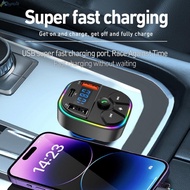 Car Wireless FM Transmitter 5V3A Output Ambient Light Broadcast Frequency Range