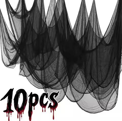 76x198cm Halloween Bloody Black Gauze Creepy Cloth Black for Horror Party Home Decor Outdoor Yard Ha