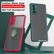 360° Full Protection Shockproof Matte Plastic TPU Phone Casing For Samsung Galaxy A02 A12 Phone Case Cover For Samsung A02s A03s A22 A32 A42 A52 A72 4G 5G &amp; Universal Metal Finger Ring Holder Stand