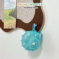 【Direct supply】For QPLUS TWS BT12 Casing Case Soft Silicone Earphone Case Solid Colour Seashell NO.2