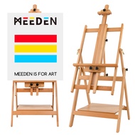 MEEDEN Large Studio Artist Easel Adjustable Studio Painting Easel Solid Beechwood H Frame Easel Disp