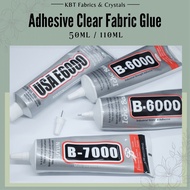50ml/110ml Adhesive Clear Fabric Glue E6000 B6000 B7000 Gam for Manik Kain Tasbih Crystal Jewelry Mo