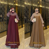 Alaya Dress Amore By Ruby Gamis Muslim Motif Bunga/Floral Gamis