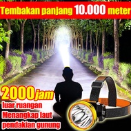 Menyala 10.000 meter senter tahan lama 50 jam senter terang jarak jauh Super Terang Cahaya Putih Wat