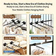 Clothes drying rack |   Adjustable window clothes rack without drilling |   Household, dormitory bal