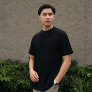 Beppu Knit Waffle T-Shirt In Black - Premium Black Men's Plain Waffle T-Shirt - Byblank