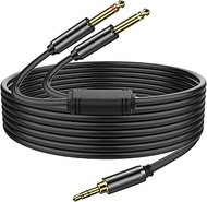 MEIRIYFA 3.5mm to Dual 6.35mm Audio Stereo Cable,3.5mm 1/8" TRS to Dual 6.35mm 1/4" TS Mono Y Splitt