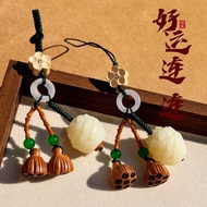 Bodhi Root Lotus Keychain Peach Wood Lotus Pom Cute Men Women Car Mobile Phone Chain Small Pendant