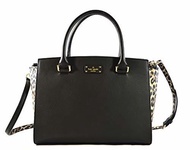 Kate Spade Lana Grove Street Leopard Leather Women s Medium Crossbody Bag Purse Handbag, Black Multi
