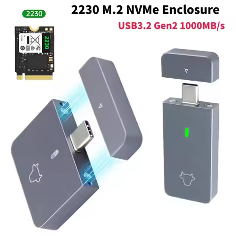 M.2 NVMe 2230 SSD Enclosure USB C Adapter 10Gbps USB3.2 Gen2 External Case Box for M2 2230 NVMe SN74