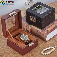 SUYO Watch Storage Box, Wood Leather Watch Box, Portable 1 Watch Slot Collection Box Gift