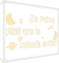 Feel Good Art Je T'Aime Plus que le Monde Duckling Block, Acrylic, Transparent, Polished, 14.8 x 10.