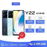 VIVO Y22 RAM 4/128 GB BARU NEW GARANSI RESMI HP HANDPHONE SMARTPHONE