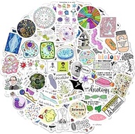 BulbaCraft100Pcs Funny Biology Stickers for Laptop & Water Bottles, Small Biology Sticker Pack for T
