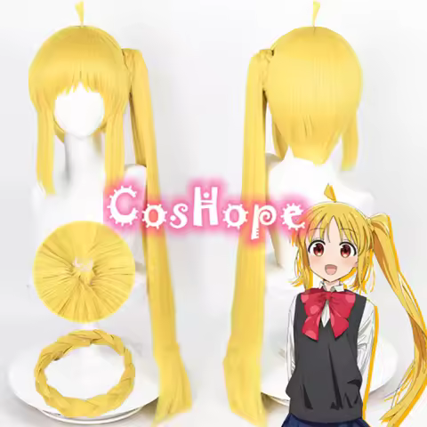 Anime Nijika Ijichi Cosplay Wig 82cm Ponytail Yellow Wig Cosplay Anime Cosplay Wigs Heat Resistant S