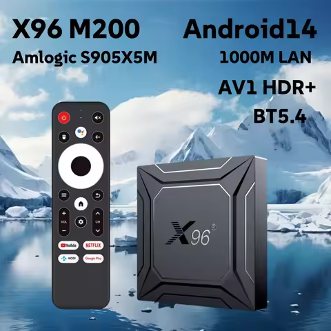 X96 M200 Android14 TV BOX Amlogic S905X5M Quad Core 4GB 32GB/64GB 2.4G&5G Wifi HDR Media Player Set 