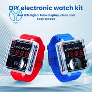 YoHi LED Watch Kit Transparent Creative Single Chip Microcomputer Red Display Digital Tube Clock Acc