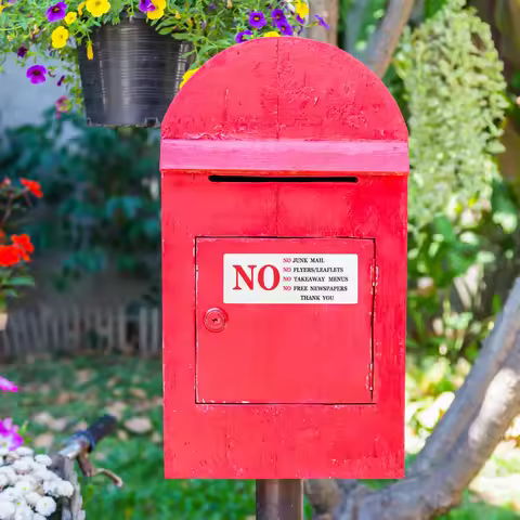 2Pcs No Junk Mail Sticker Weather Resistant Mailbox Decal Home Business Junk Mail Warning Quality Wa