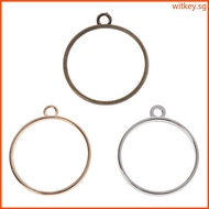 WIT 10 Pieces Bezel Blank Trays Round Pendant Press Flower UV Resin Blank Frame DIY