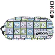 日版Outdoor x Chiikawa 角色圖鑑 彩色格紋 筆袋 文具 (734)【市集世界 - 日本市集】