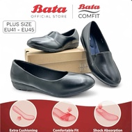 2025 Hottest Bata Plus Size EUR41-EUR45 Ladies Black Formal Bata Office Working Rounded/ Bata Kasut 