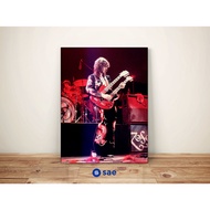 Vintage Poster Jimmy Page Double Neck Guitar Ready To Install